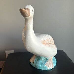 Vintage 13” Ceramic White Duck Sculpture